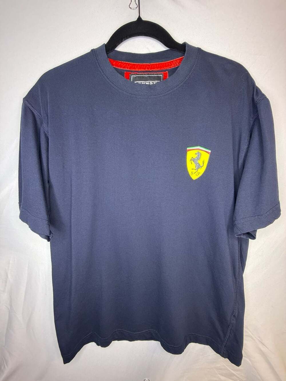 Ferrari Scuderia Logo Graphic T-Shirt Navy Blue Men's Size M